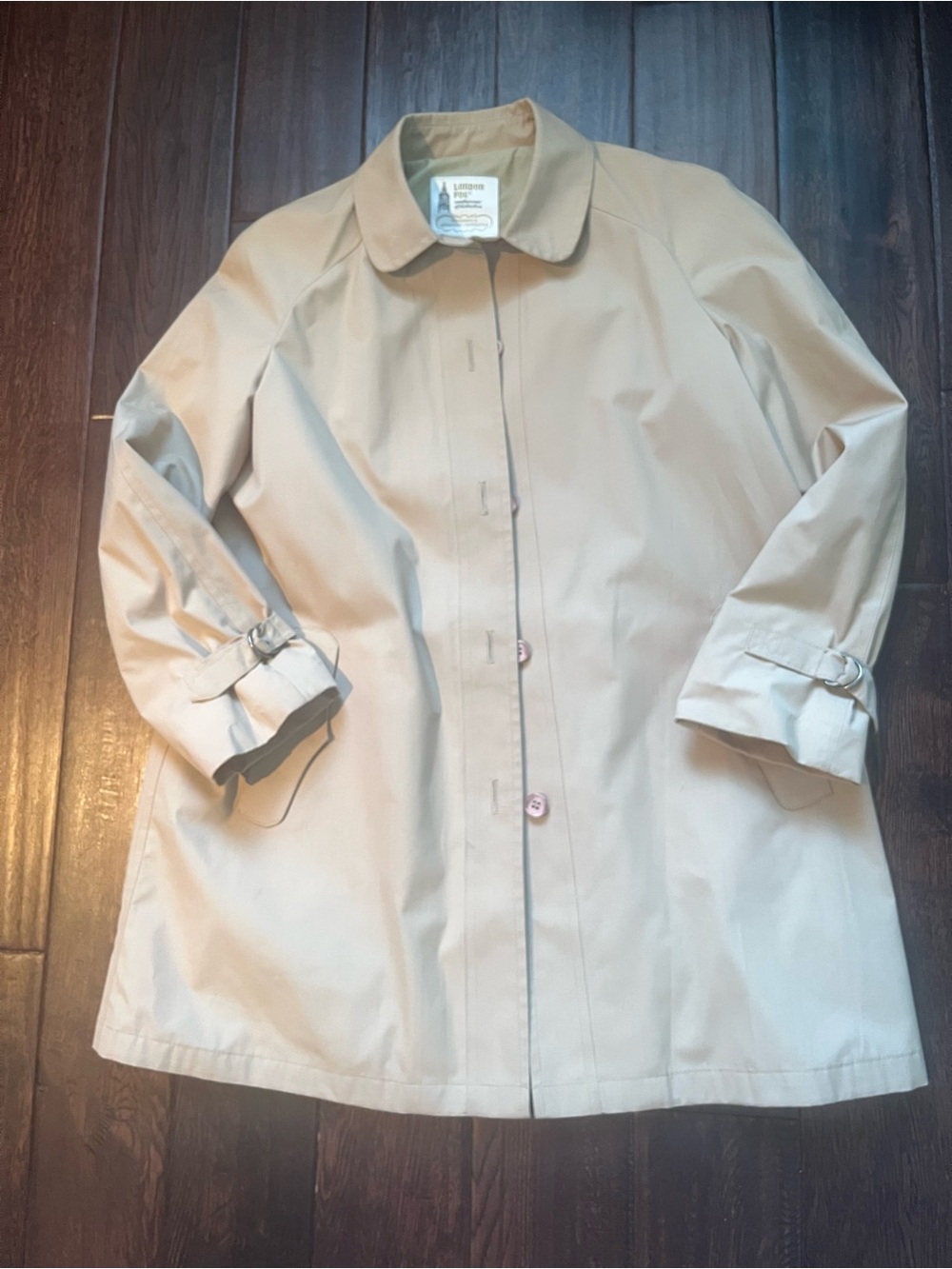 Vintage London Fog Short Trench Car Coat Beige Women's Size 14